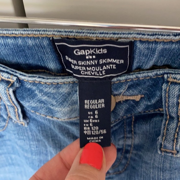 Gapkids super skinny skimmer crop jeans size 6 - Picture 2 of 5